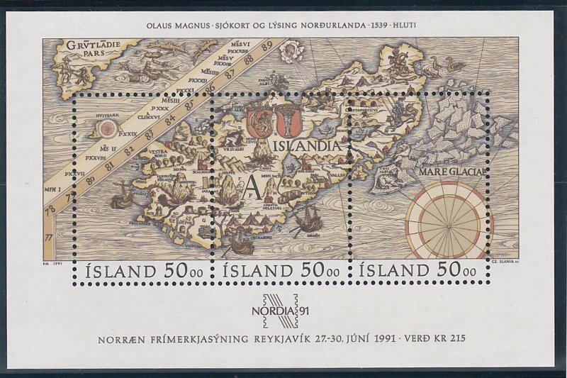 Iceland # 740, Nordia '91, Souvenir Sheet, Mint NH, 1/2 Cat.