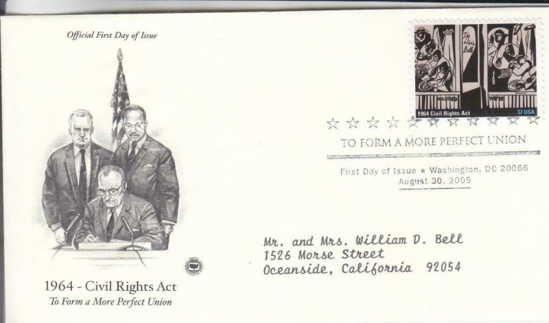 2005, To Form a More Perfect Union-Civil Rights Act-1964, PCS, FDC (E8961)