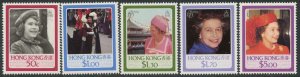 HONG KONG Sc#465-469 1986 QEII 60th Birthday Complete Set OG Mint NH