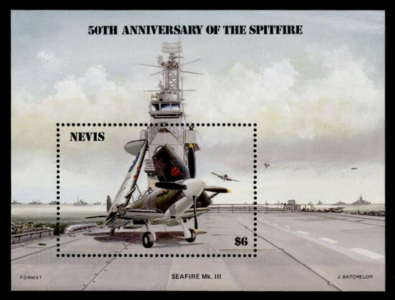 Nevis 464 MNH Aircraft, Seafire, Aircraft Carrier