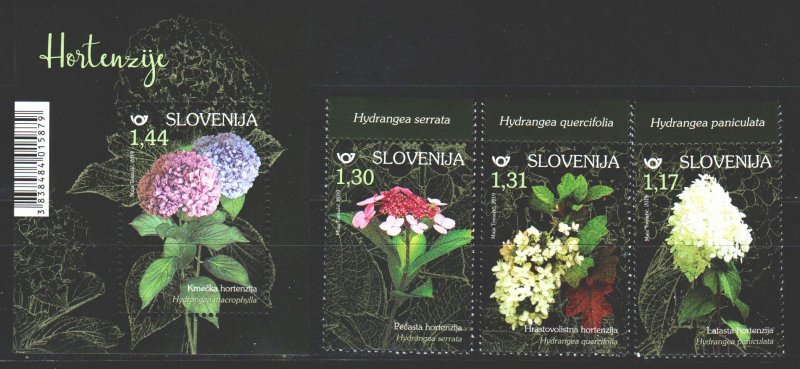 Slovenia. 2019. 1357-59, bl 115. Flowers, flora. MNH.