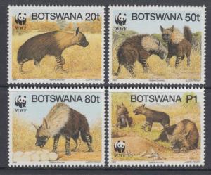 XG-BA145 BOTSWANA - Wwf, 1995 Wild Animals, Brown Hyena MNH Set