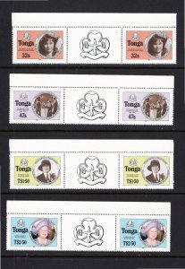 Tonga 1985 MNH Sc 608a-11a Gutter pairs-1