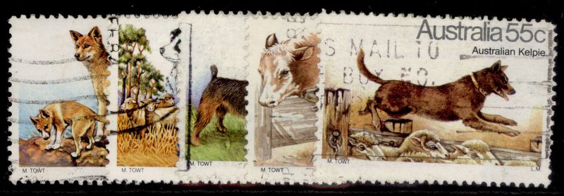 AUSTRALIA QEII SG729-733, 1980 dogs set, FINE USED. 