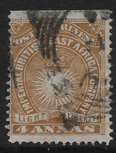 BRITISH EAST AFRICA SG9 1890 4a YELLOW-BROWN USED