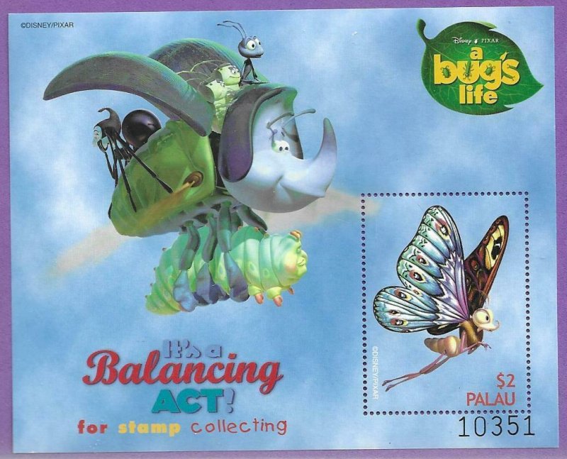 1998    PALAU  -  SG.   MS 1347C  -  A BUG'S LIFE - ANIMATED FILM -  MNH