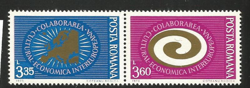 ROMANIA 2416-2417, MNH PAIR OF STAMPS, INTER-EUROPEAN CULTURAL AND ECONOMIC C...