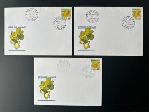 Gabon 1993 Mi. 1160 - 1162 FDC 1st day Current series Map provinces