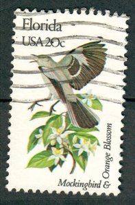 1961A Florida Birds and Flowers used single - bullseye perf 11.25 x 11