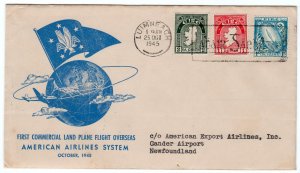 American Overseas Airlines First Flight Ireland to Newfoundland, 1945