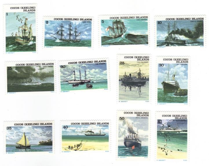 Cocos Is. #20-31 ships - MNH cpl