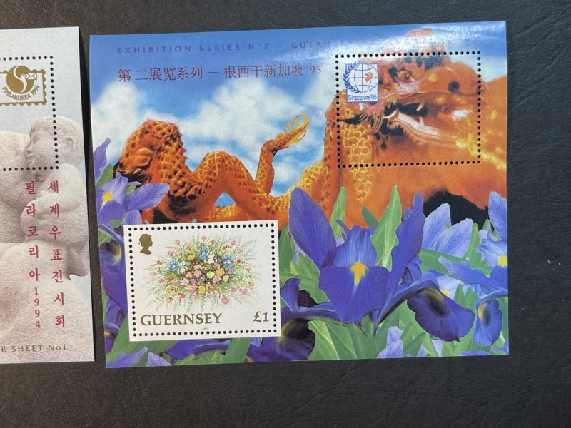 GUERNSEY # 495a-495b-MINT NEVER/HINGED--COMPLETE SET OF SOUVENIR SHEETS--1992