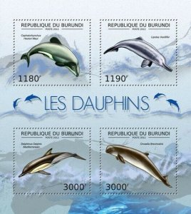 BURUNDI 2012 - Dolphins M/S. Official issues.