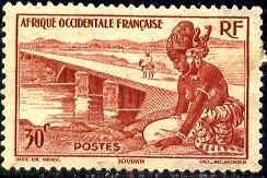 Bamako Dike, French Sudan, French West Africa, SC#37 Mint