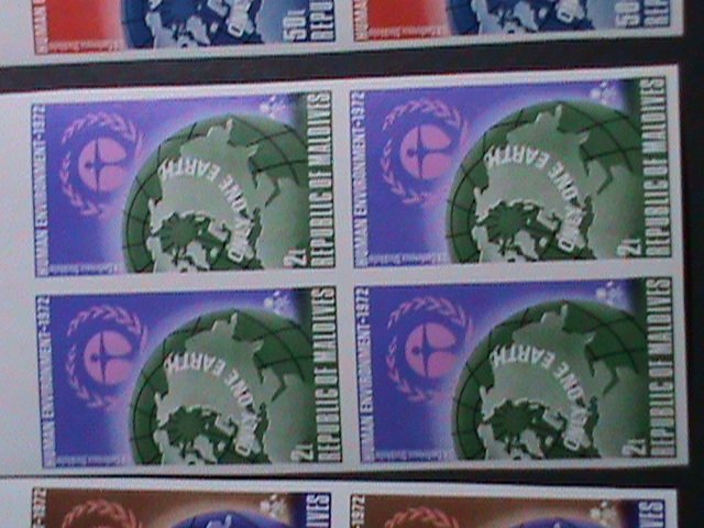 MALDIVES-1972-SC#412-6  UN-HUMAN ENVIRONMENT CONFERENCE-MNH IMPERF BLOCK VF