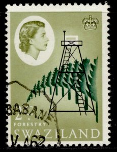 SWAZILAND QEII SG92, 2c deep bluish green, black & yellow-olive, FINE USED.