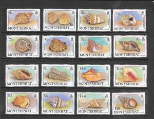 SHELLS - MONTSERRAT #681-96 MNH