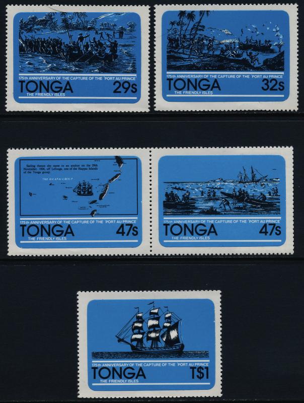 Tonga 497-500A,501 MNH Ships, Capture of the Port-au-Prince, Ship