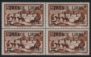 St Pierre et Miquelon 1942 MNH Sc 250 30c on 10c Dog sled team F.N.F.L. O/P B...