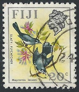 Fiji #314 20c Bird - Slaty Flycatchers