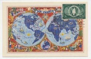 Maximum card United Nations 1952 Human Rights - Globe