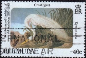 Bermuda 467 - Used - 40c Great Egret (1985) (cv $1.80)