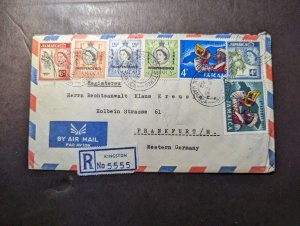 1962 Registered Jamaica Airmail Cover Kingston to Frankfurt am Main Germany