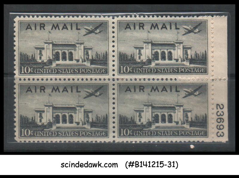 USA - 1946-47 10c AIR MAIL SCOTT#C34 - BLK OF 4 - MINT NH