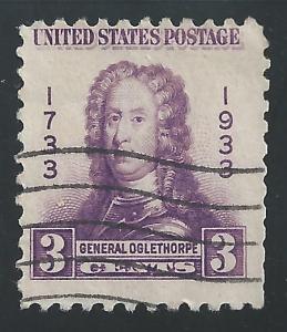 US #726 3c General Oglethorpe