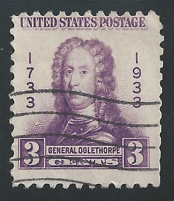 US #726 3c General Oglethorpe