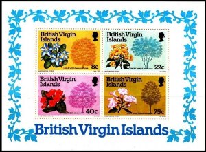 BRITISH VIRGIN ISLANDS 1977 FLORA: Tree Flowers. Souvenir Sheet, MNH