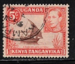 KENYA, UGANDA & TANGANYIKA Scott # 68 Used - KGVI & Boat