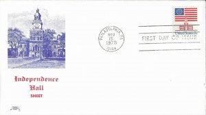 1975 FDC, #1622, 13c Flag over Independence Hall, Colonial Cachet