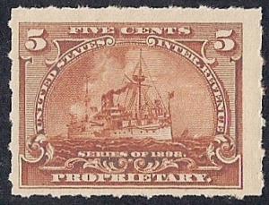 RB31 5 cent Propristary Battleship Stamp Mint OG NH F-VF