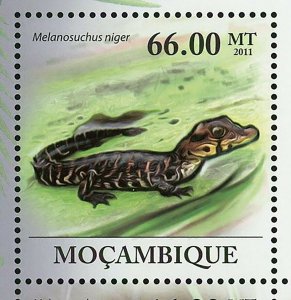 Crocodiles Stamp Melanosuchus Niger Reptile Souvenir Sheet MNH #4308-4313