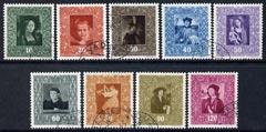 Liechtenstein 1949 Paintings set of 9 very fine used, Mi ...