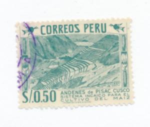 Peru 1962  Scott 486 used -  50c, Contour farming, Cuzco