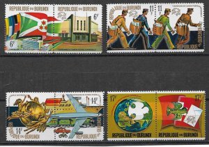 1974 Burundi 460-3 UPU Centennial commemorative C/S of 4 pair MNH
