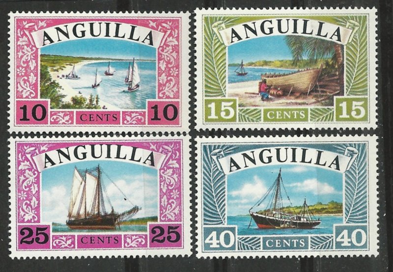 Anguilla # 32-35  Sailing Vessels   (4) Mint NH