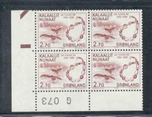 Greenland Sc153-5 1984 history stamp set blk of 4