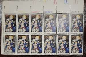 Scott #1842 Christmas Madonna (Porter) Plate Block of 12 Stamps - MNH PC#6