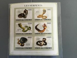 Comoro Islands 2009 Snakes mint never hinged stamp sheet R25284