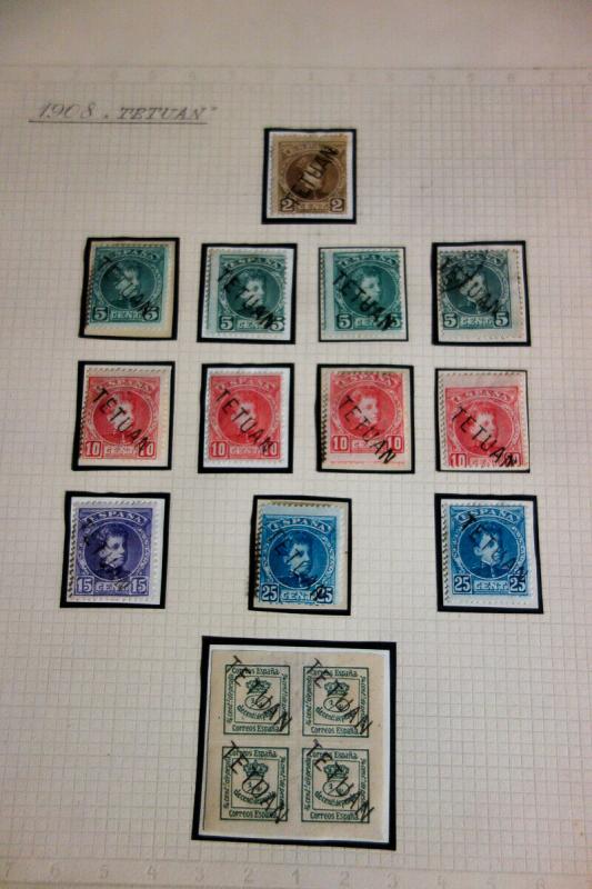 Spanish Morocco Tetuan Stamps 1908 Issues Lot of 16