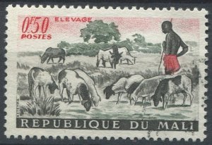 Mali Sc#16 Used, 50c car rose, blk & dk grn, Agriculture and Art (1961)