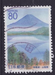 Japan Prefecture Yamanashi Lake, Forest & Mt Fuji 80y used