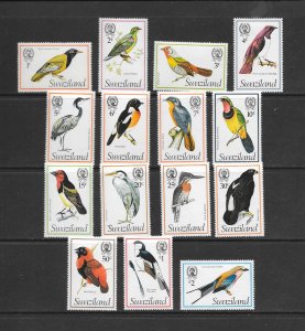 BIRDS - SWAZILAND #244-58 MNH