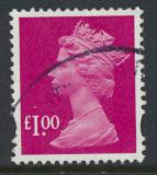 Great Britain SG Y1744 SC# MH373  Machin £1 Used  Magenta