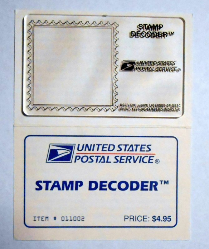 1997 Stamp Decoder device USPS hidden stamp images, no packaging