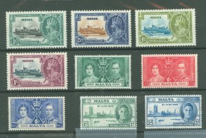 Malta #184-190/206/208 Unused Single (Jubilee)