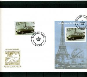 Niger 1998 Events 1960-1969 JAGUAR set + s/s Perforated in official FDC